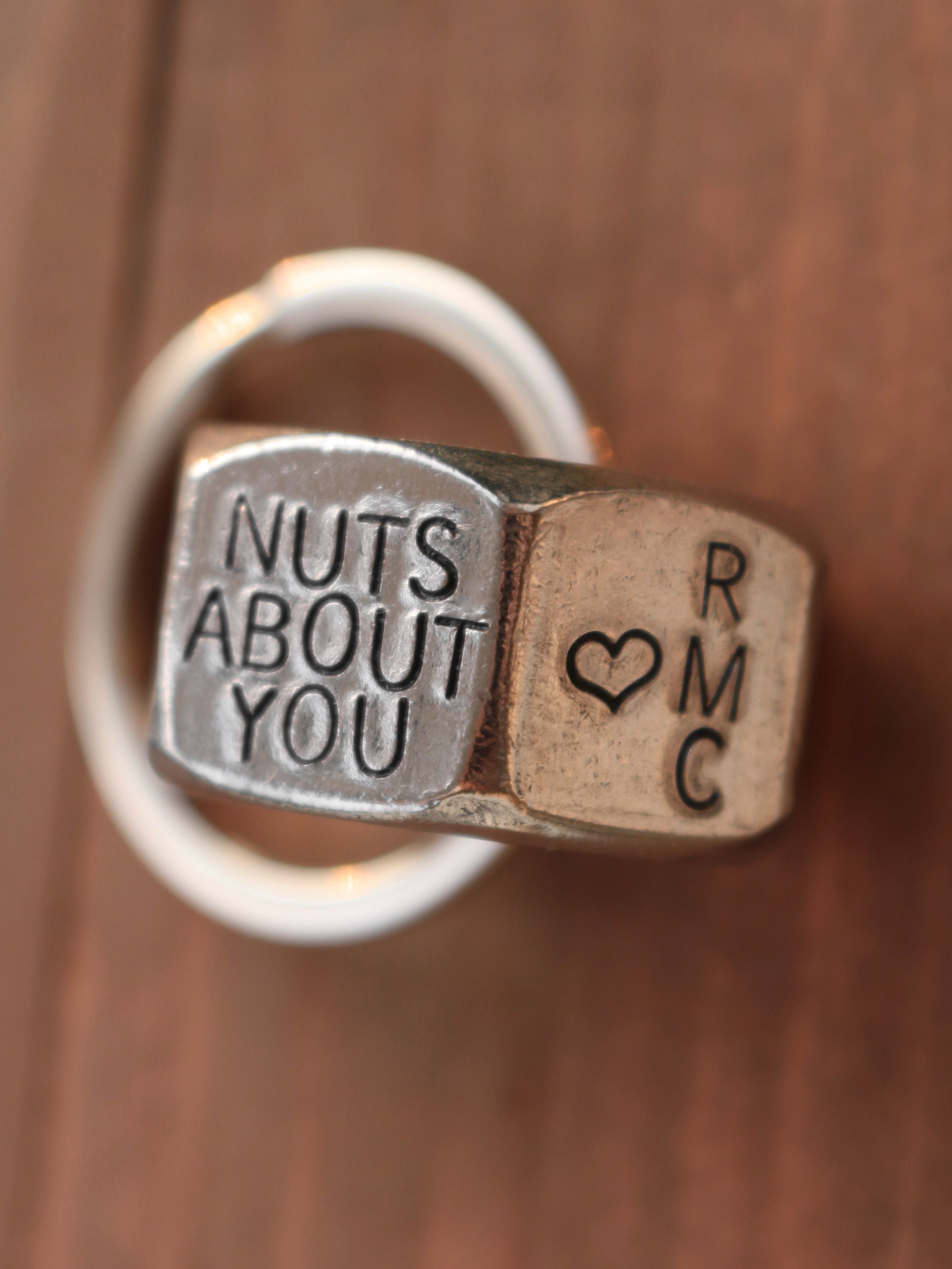 Nuts About You Hex Nut Keychain