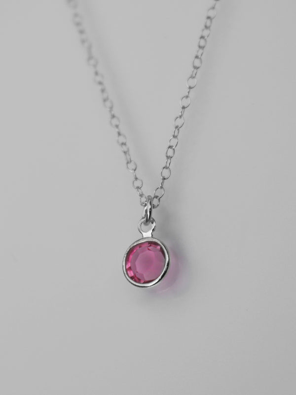 ネックレス・ペンダント threetimes Pink coin necklace 4BNY091 Pink-Tourmaline-October-
