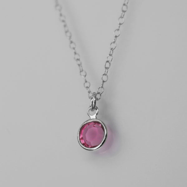 BIRTHSTONE OCTOBER NECKLACE PINK GOLD main image 1