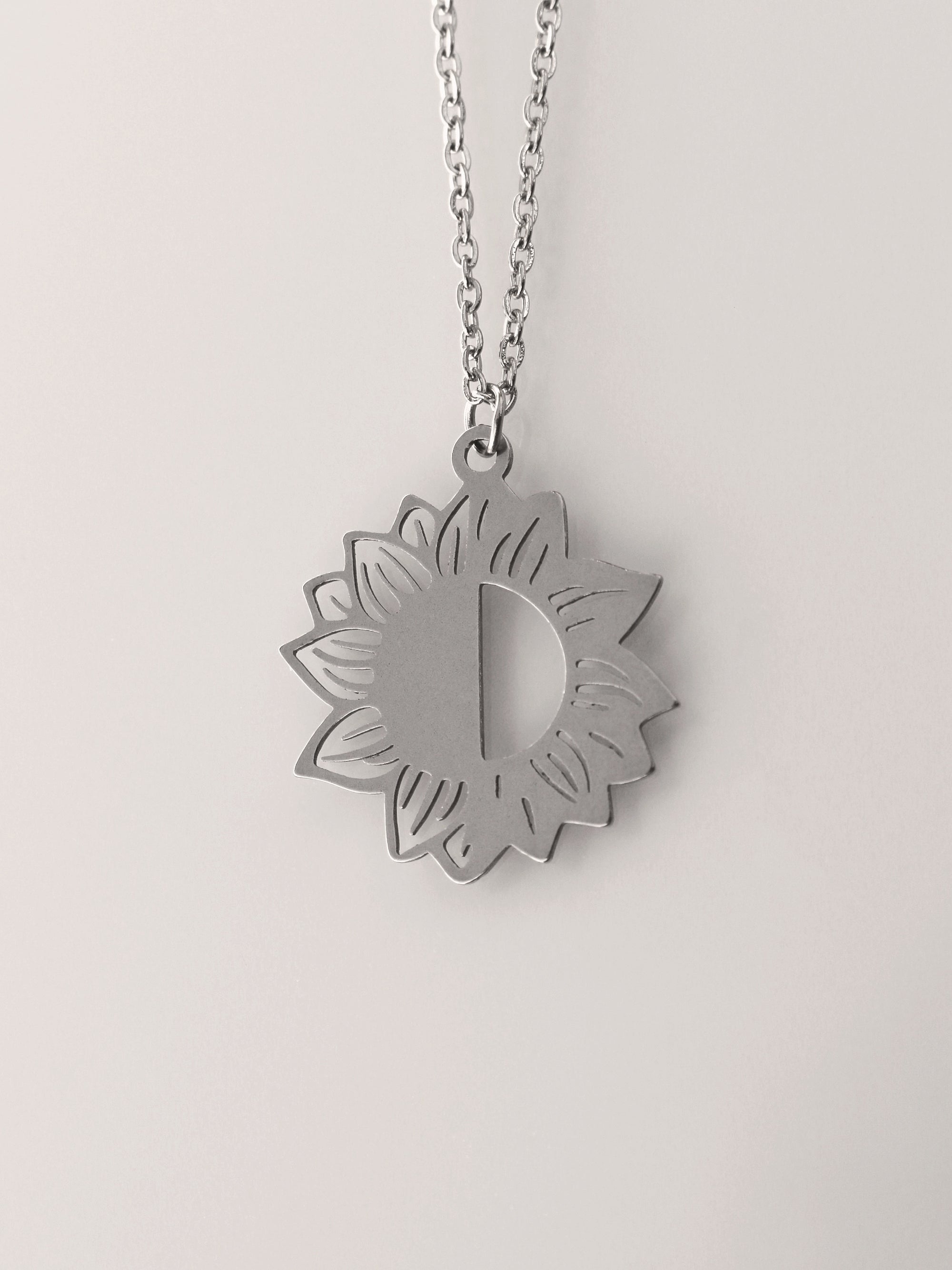 Moon Phase Sunflower Necklace