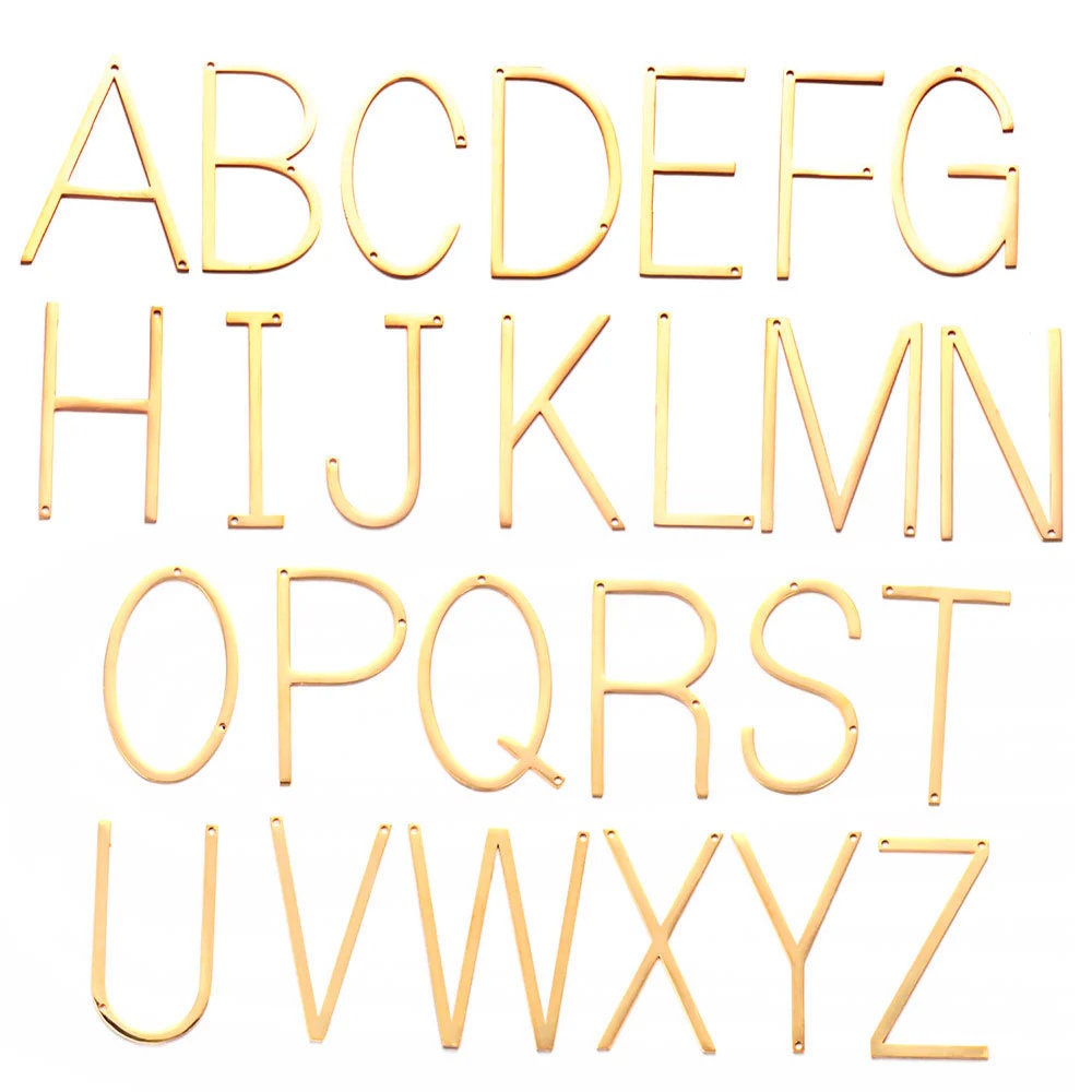 14K Gold Filled Large Letter Necklace | Big Initial Necklace | Sideways Initial | Oversized Name | Monogram Statement Layering Necklace