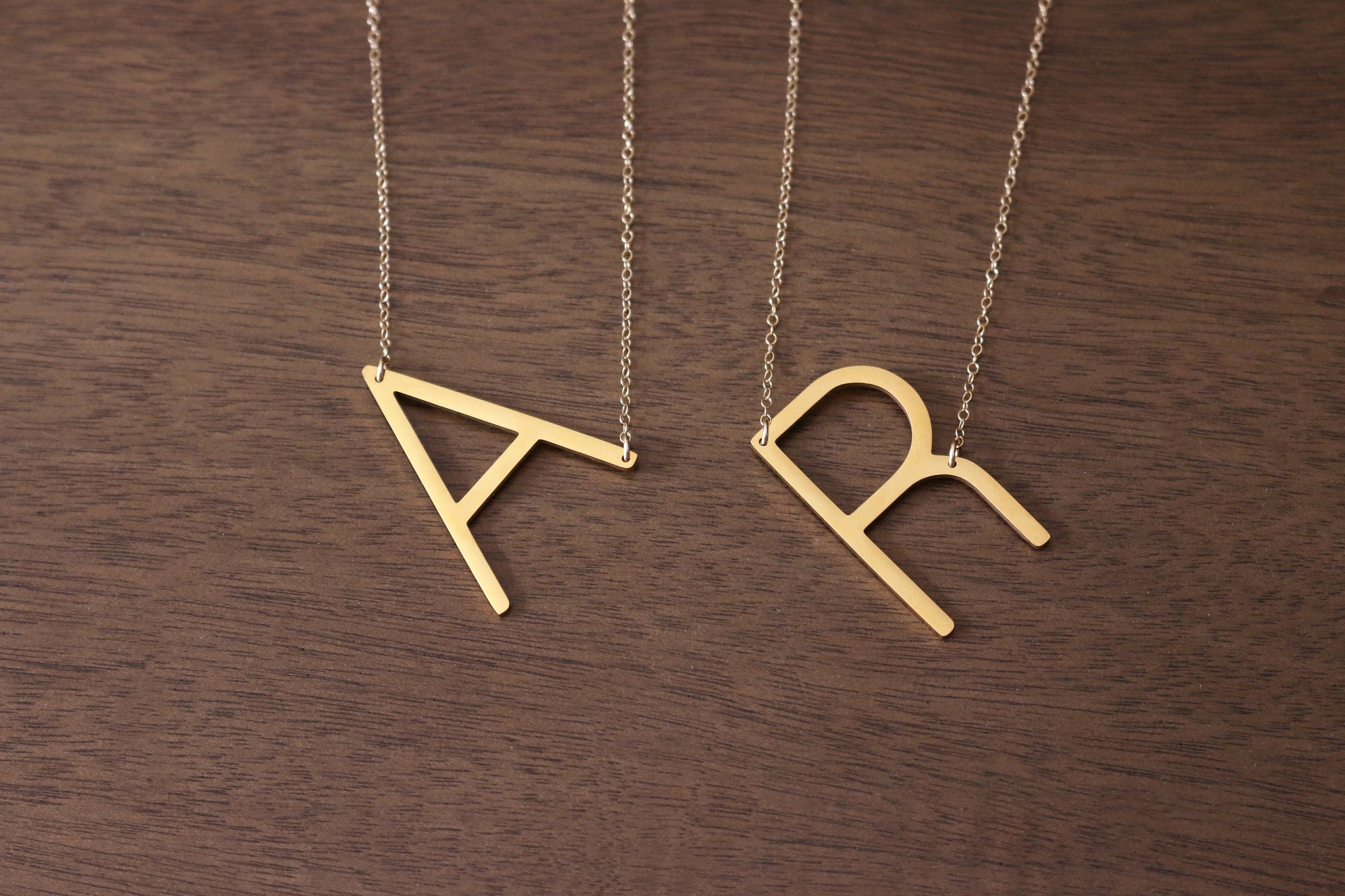 14K Gold Filled Large Letter Necklace | Big Initial Necklace | Sideways Initial | Oversized Name | Monogram Statement Layering Necklace