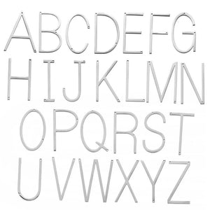 Silver Large Letter Necklace | Big Initial Necklace | Sideways Initial | Oversized Name Necklace | Monogram Statement Layering Necklace