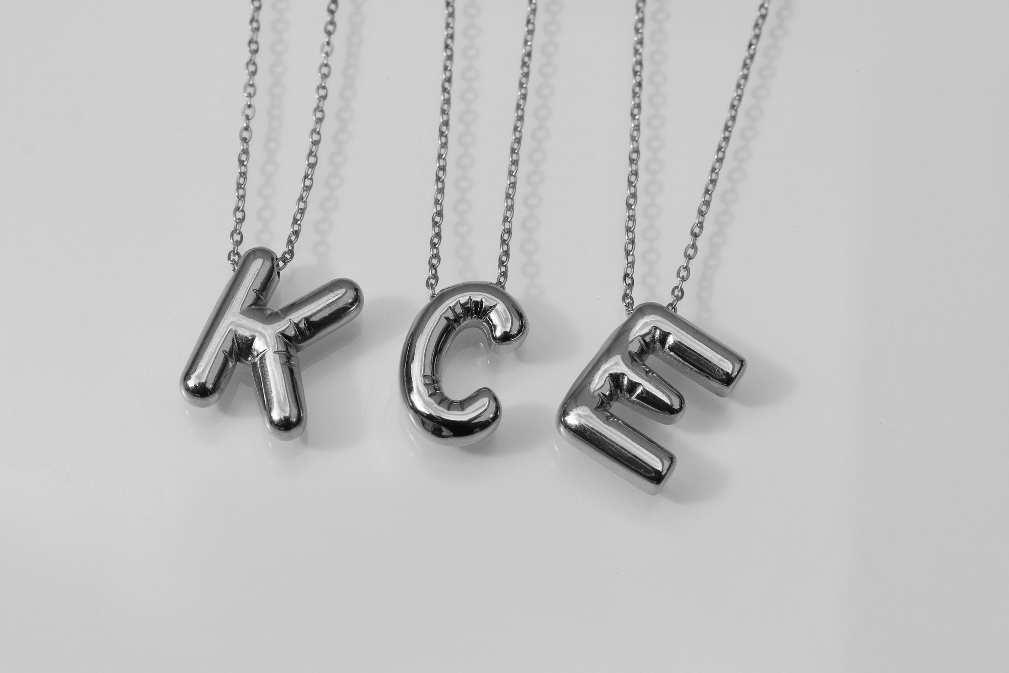 Balloon Letter Necklace | Monogram Necklace | Bubble Initial | Silver Letter Necklace | Summer Necklace | Puffy Letter Necklace | For Her