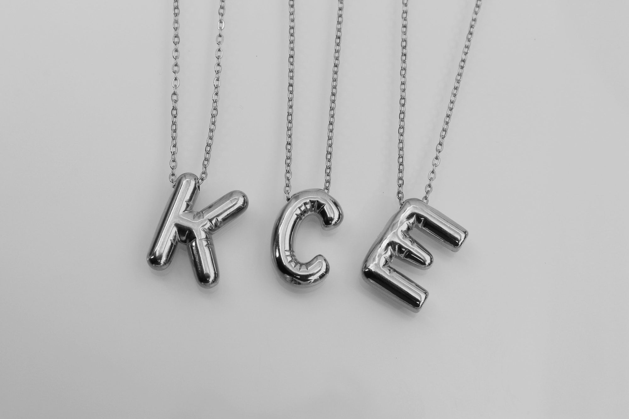 Balloon Letter Necklace | Monogram Necklace | Bubble Initial | Silver Letter Necklace | Summer Necklace | Puffy Letter Necklace | For Her