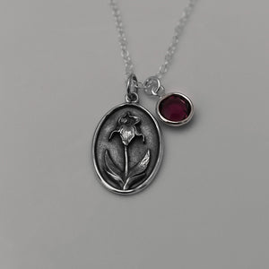 February Birth Flower Necklace Medallion | Birth Flower Jewelry | Violet | Birth Month Flower | Birthstone Necklace | Best Friend Birthday