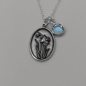 March Birth Flower Necklace Medallion | Birth Flower Jewelry | Daffodil | Birth Month Flower | Birthstone Necklace | Best Friend Birthday