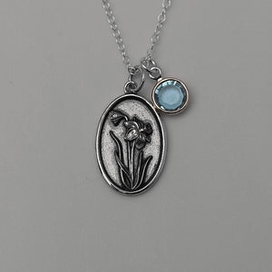 March Birth Flower Necklace Medallion | Birth Flower Jewelry | Daffodil | Birth Month Flower | Birthstone Necklace | Best Friend Birthday