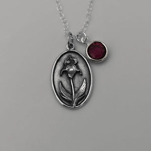 February Birth Flower Necklace Medallion | Birth Flower Jewelry | Violet | Birth Month Flower | Birthstone Necklace | Best Friend Birthday