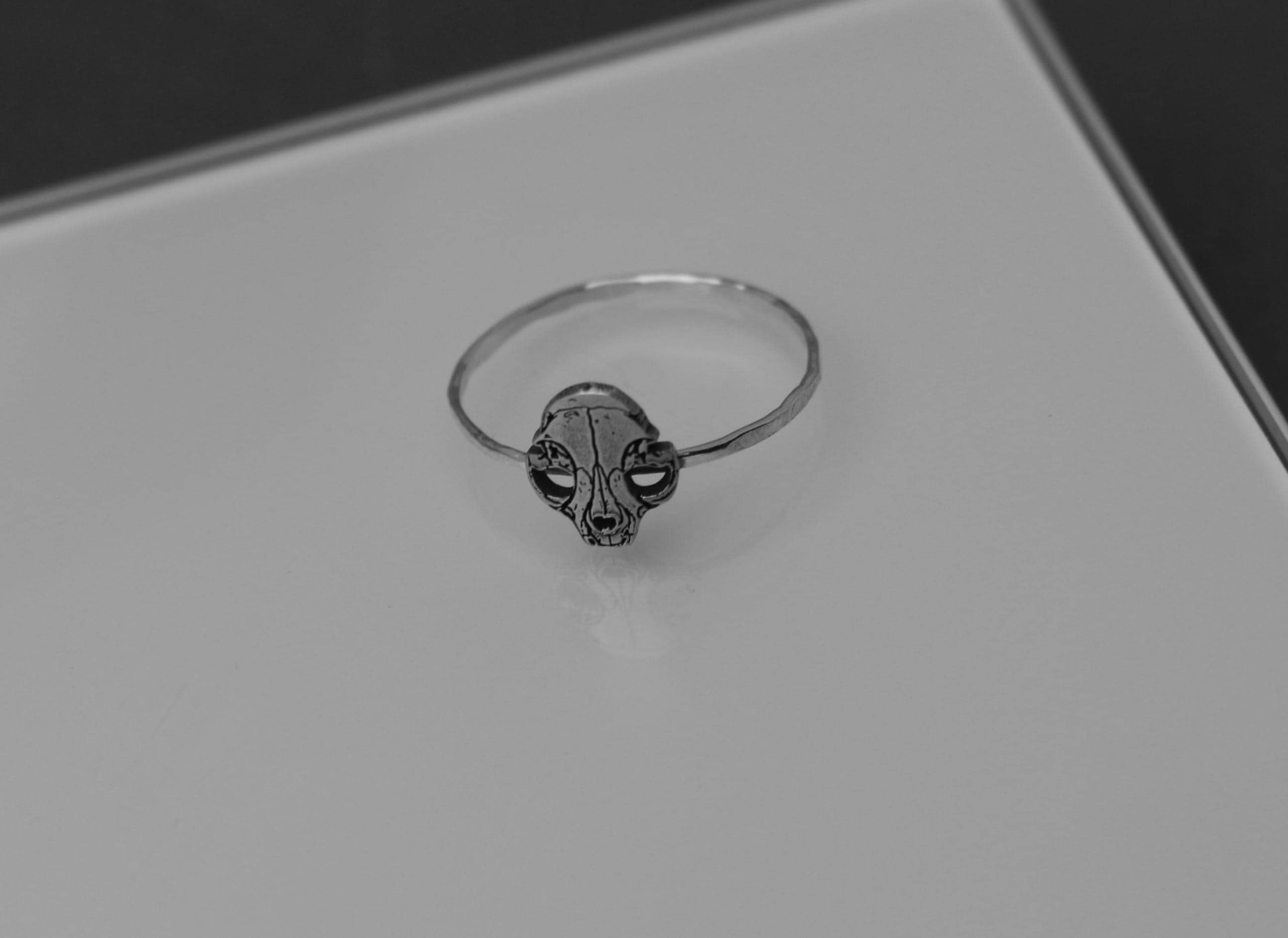 Feline Skull Ring | Cat Skull Ring | Gothic Horror Jewelry | Goth Occult Best Friend Birthday Gift | Halloween Jewelry | Emo Punk Jewelry