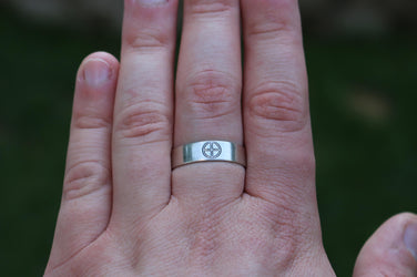 Earth Alchemy Symbol Ring | Earth Element | Grounding Jewelry | Elemental Sigil Ring | Esoteric Gift | Minimalist Spiritual Protection