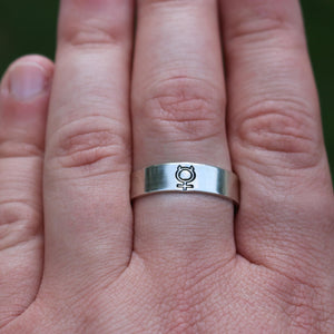 Mercury Alchemy Symbol Ring | Wisdom Eloquence Symbol | Mental Clarity | Symbol for Communication, Wit, Adaptability | Logic Alchemy Ring