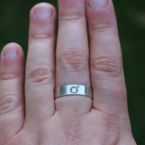 Mars Alchemy Symbol Ring | Strength Courage Jewelry | Warrior Energy Symbol | Drive, Action & Protection Jewelry Gift | Willpower Vitality