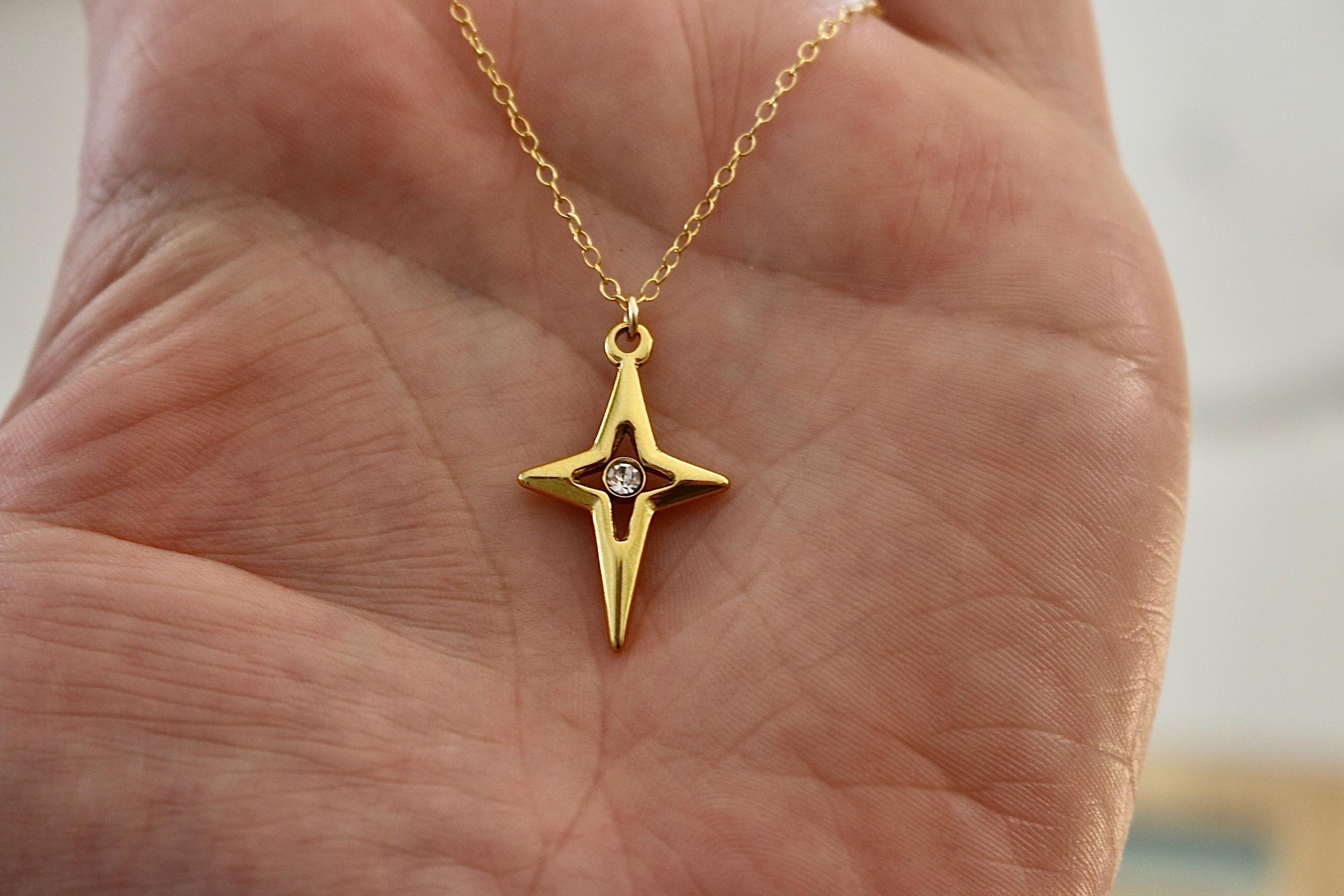 Gold Starburst Necklace | Dainty North Star Pendant | Celestial Compass Charm | Sparkle Gift | Everyday Jewelry | Celestial Sparkle