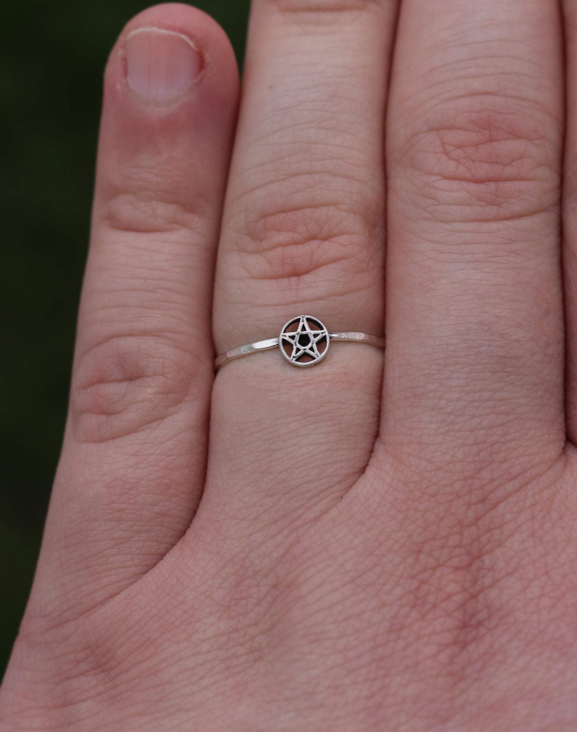 Dainty Pentacle Ring | Best Friend Birthday Gift | Halloween Ring | Mystic Pagan Jewelry | Wiccan Ring | Witchcore Jewelry