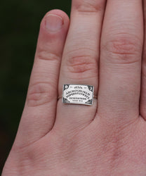 Ouija Board Ring | Talking Spirit Board | Ouija Jewelry | Witchcraft Occult | Mystic Pagan Jewelry | Wiccan Ring | Witchcore Jewelry