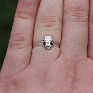 Feline Skull Ring | Cat Skull Ring | Gothic Horror Jewelry | Goth Occult Best Friend Birthday Gift | Halloween Jewelry | Emo Punk Jewelry