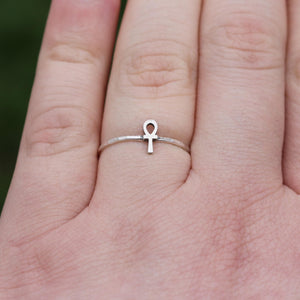 Dainty Ankh Ring | Best Friend Birthday Gift | Egyptian Ankh | Power of Life Symbol | Protection Ankh Jewelry | Mystic Pagan Talisman