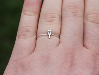 Dainty Ankh Ring | Best Friend Birthday Gift | Egyptian Ankh | Power of Life Symbol | Protection Ankh Jewelry | Mystic Pagan Talisman