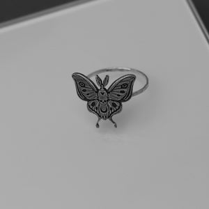 Death Head Moth Ring | Hawk Moth Ring | Gothic Horror Jewelry | Goth Occult Best Friend Birthday Gift | Halloween Jewelry | Emo Punk Jewelry