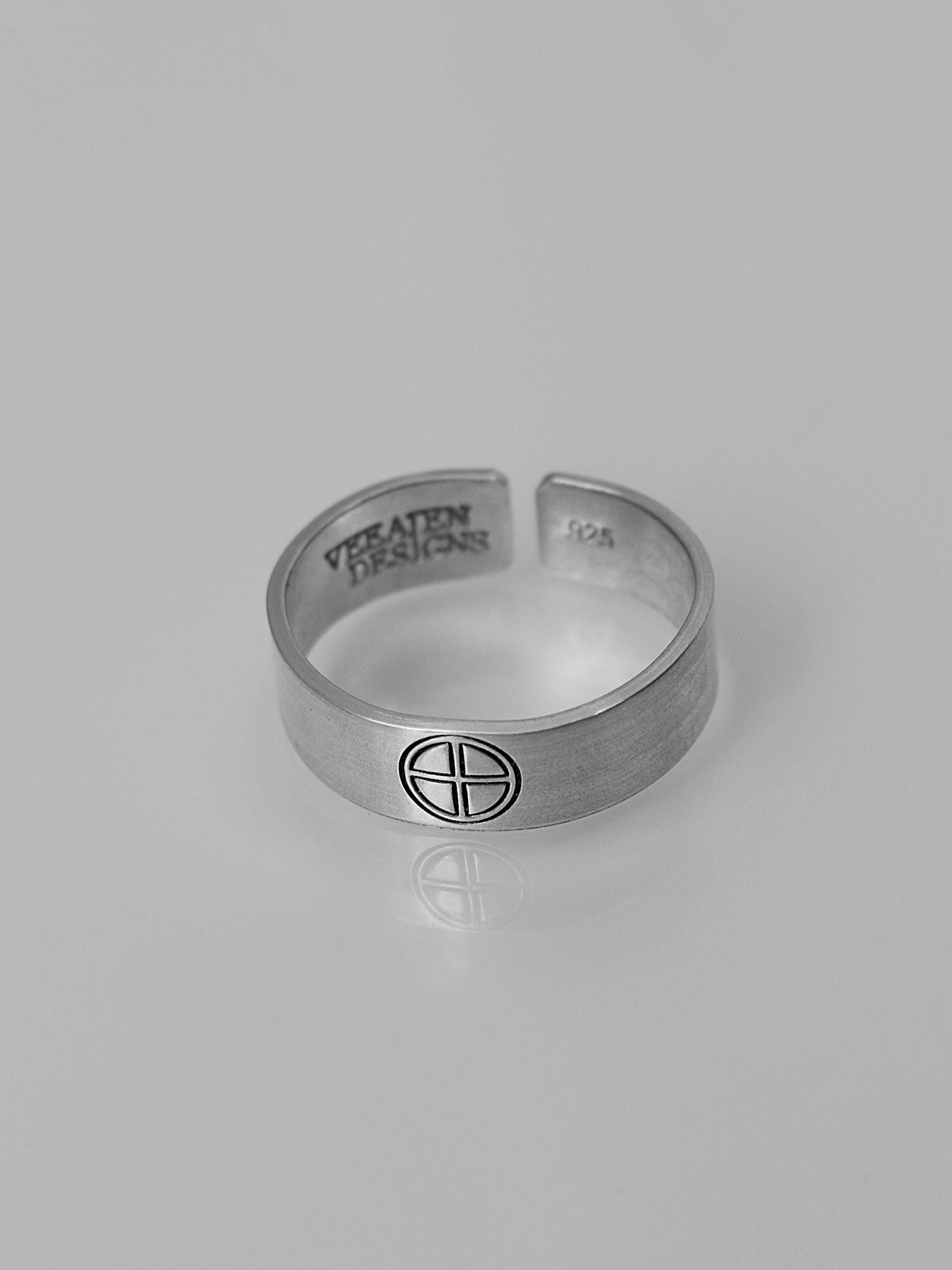 Earth Alchemy Symbol Ring | Earth Element | Grounding Jewelry | Elemental Sigil Ring | Esoteric Gift | Minimalist Spiritual Protection