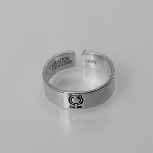 Mercury Alchemy Symbol Ring | Wisdom Eloquence Symbol | Mental Clarity | Symbol for Communication, Wit, Adaptability | Logic Alchemy Ring