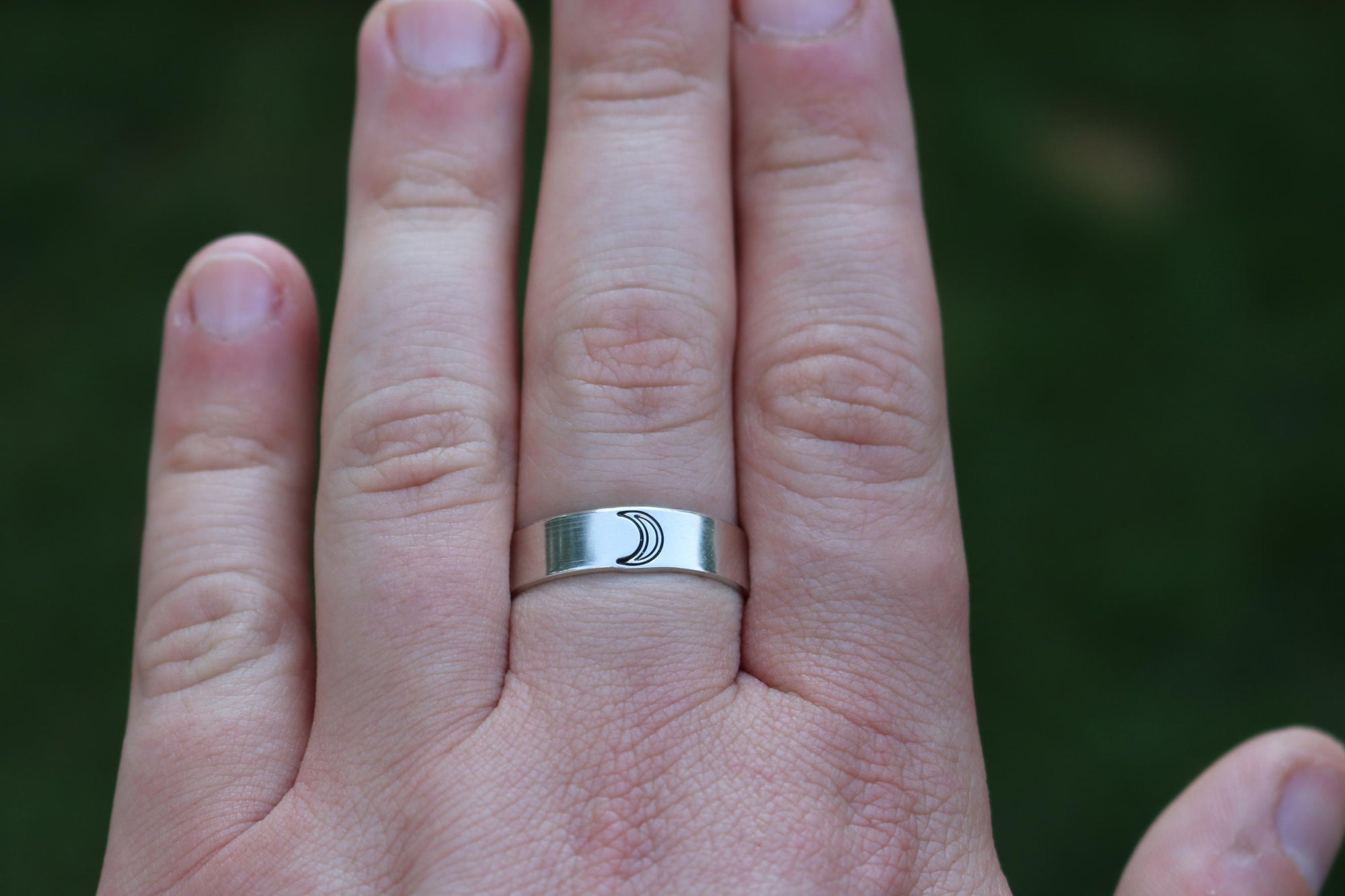Moon Alchemy Symbol Ring | Moon Phase Ring | Alchemy Symbol for Intuition, Dreams, Cycles | Esoteric Lunar Goddess Jewelry | Celestial Ring