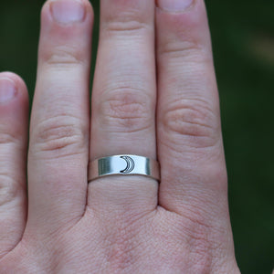 Moon Alchemy Symbol Ring | Moon Phase Ring | Alchemy Symbol for Intuition, Dreams, Cycles | Esoteric Lunar Goddess Jewelry | Celestial Ring