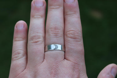 Moon Alchemy Symbol Ring | Moon Phase Ring | Alchemy Symbol for Intuition, Dreams, Cycles | Esoteric Lunar Goddess Jewelry | Celestial Ring