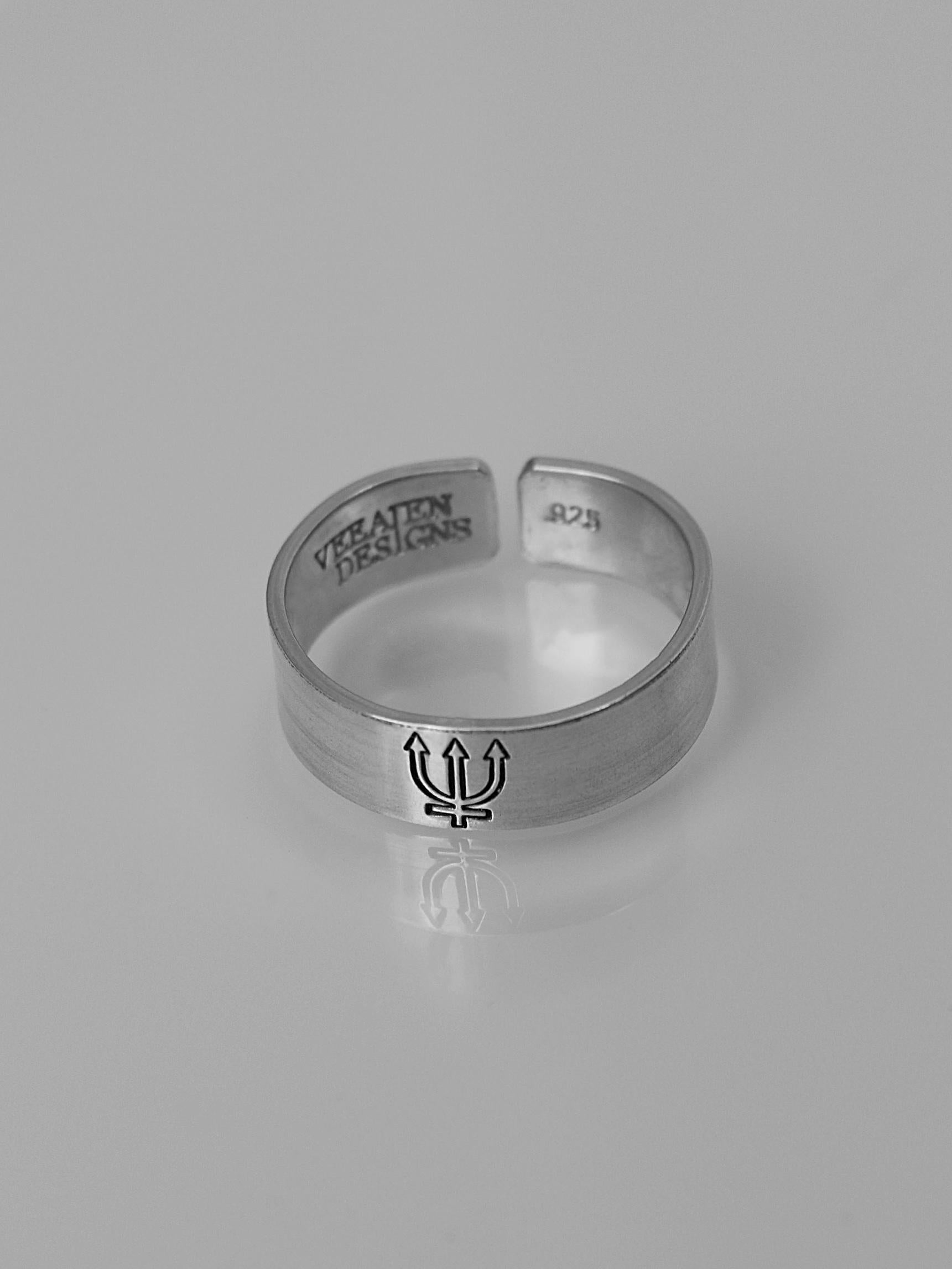 Neptune Alchemy Symbol Ring | Spirituality Intuition Jewelry | Dreamy Empathy Gift | Esoteric Psychic Jewelry | Compassion Artistry Creative