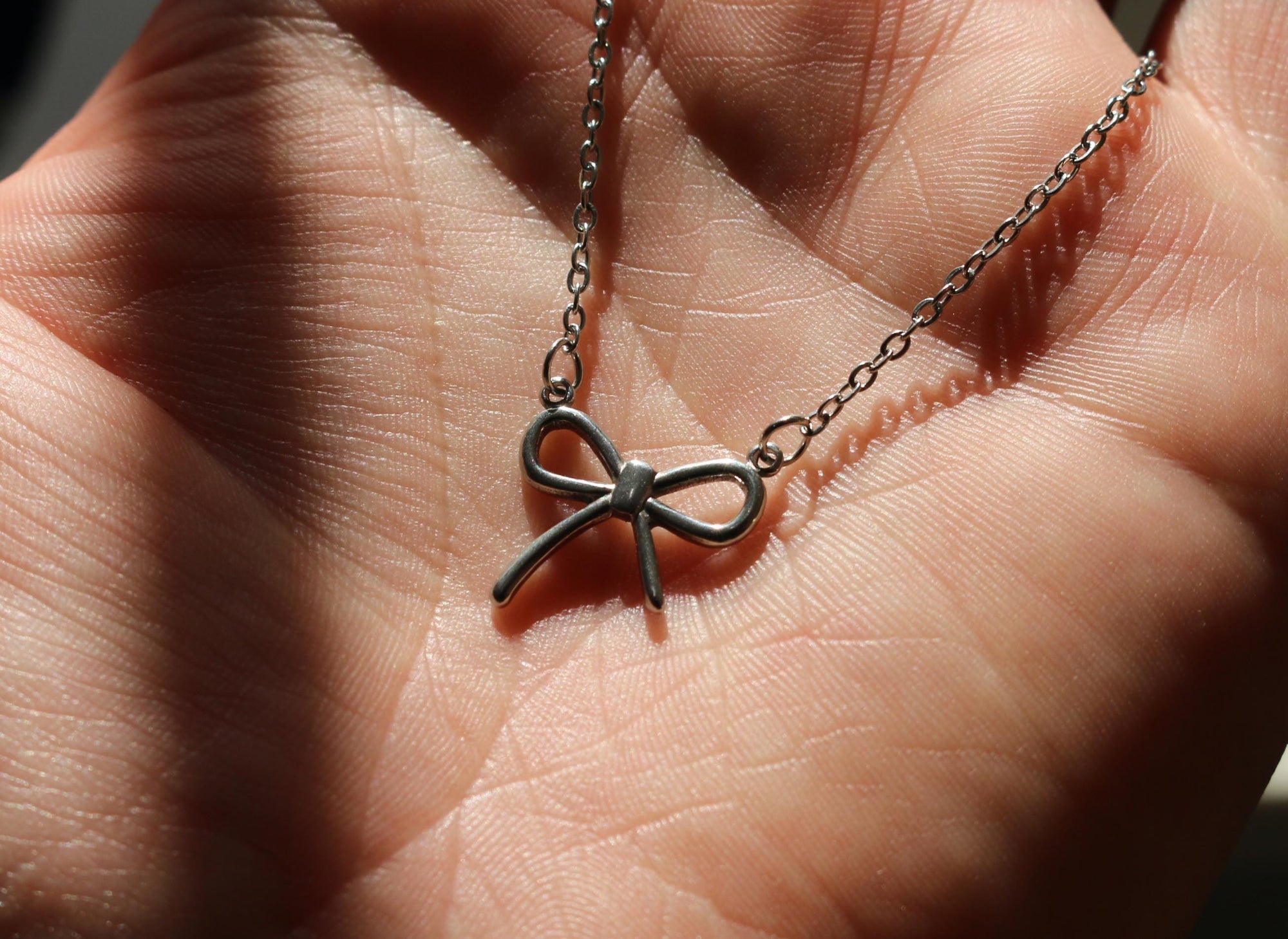 Minimalist Silver Bow Necklace | Dainty Ribbon Pendant | Small Bow Jewelry | Bridesmaid Gift | Bowknot Necklace | Everyday Necklace