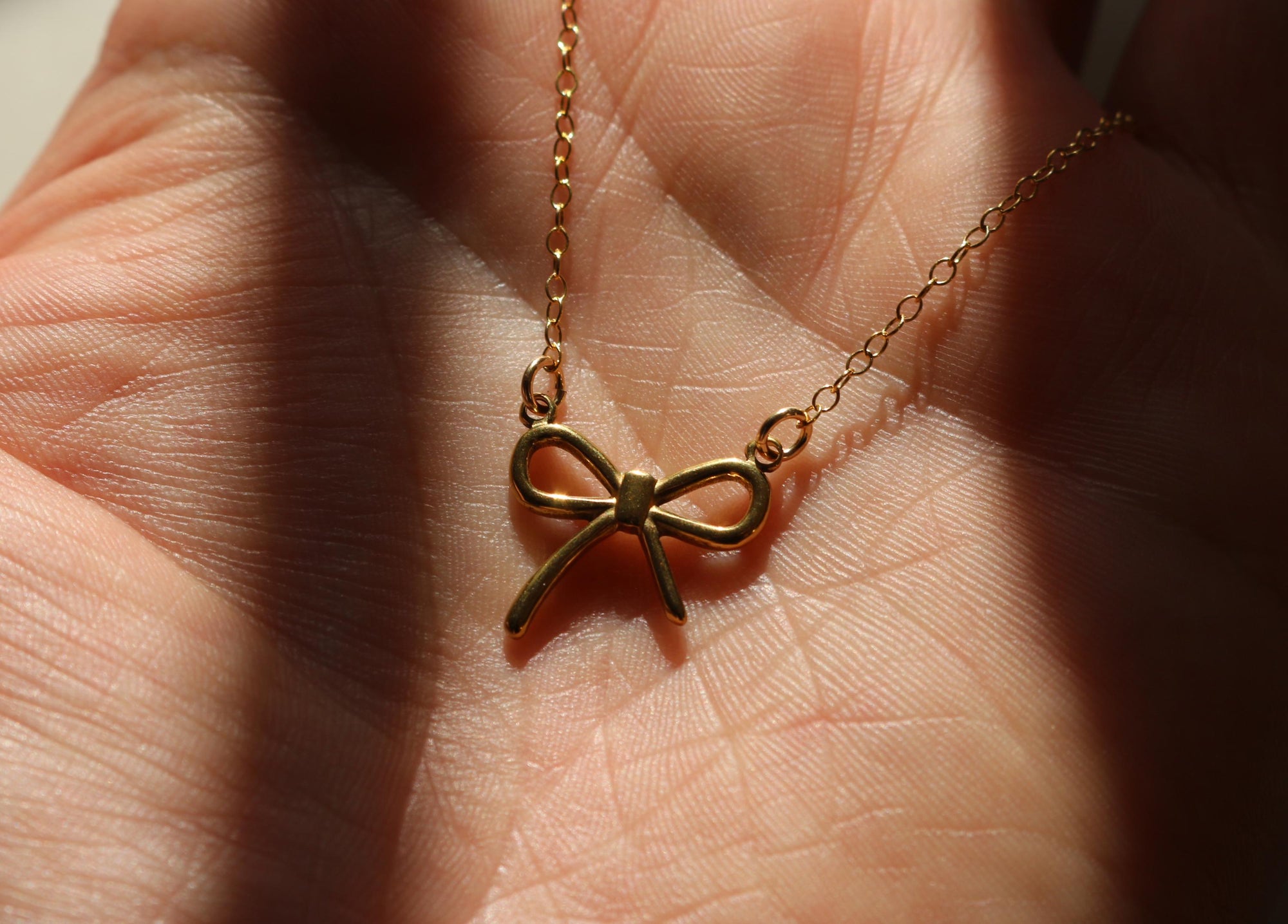 Gold Bow Necklace | Minimalist Ribbon Charm | Gold Bowknot Pendant | Small Bow Jewelry | Bridesmaid Proposal Gift | Everyday Jewelry