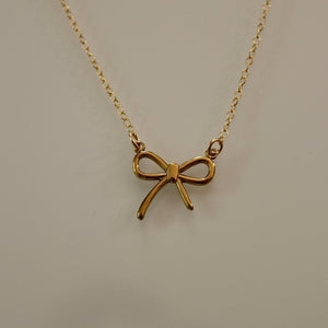 Gold Bow Necklace | Minimalist Ribbon Charm | Gold Bowknot Pendant | Small Bow Jewelry | Bridesmaid Proposal Gift | Everyday Jewelry
