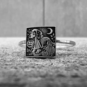 Vintage Halloween Ring | Halloween Jewelry Gift | Cute Ghost Dachshund Ring | Ghost Dog | Trendy Retro Halloween Ring | Nostalgic Halloween
