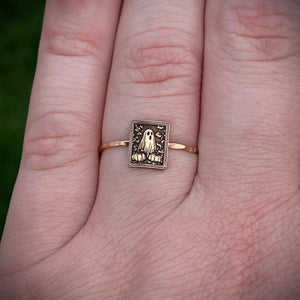Gold Vintage Halloween Ring | Cute Ghost Ring | Retro Halloween Jewelry Gift | Pumpkin Ring | Nostalgic Halloween | Trendy Halloween