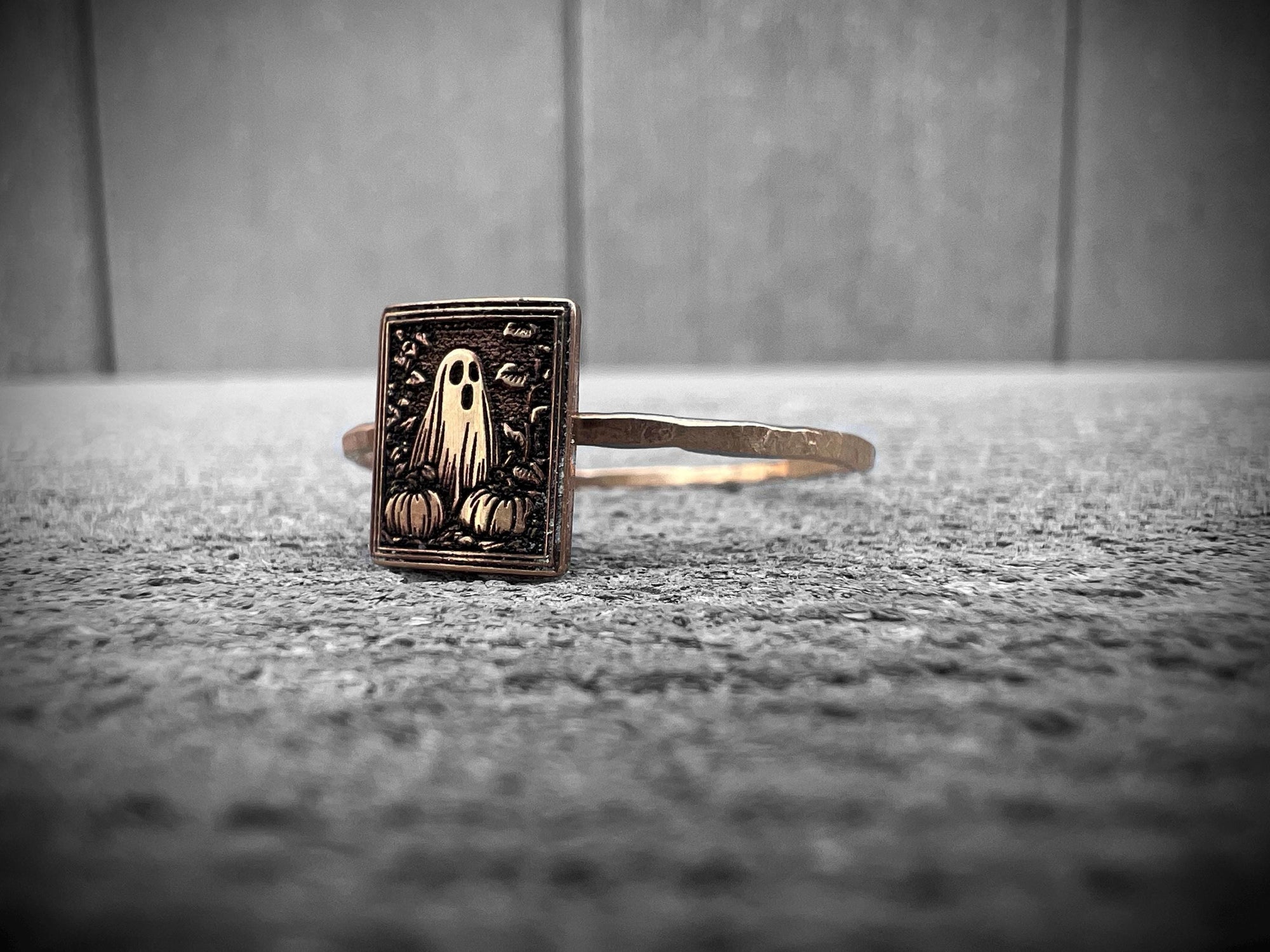 Vintage Halloween Ghost Ring Gold Filled - Main Image