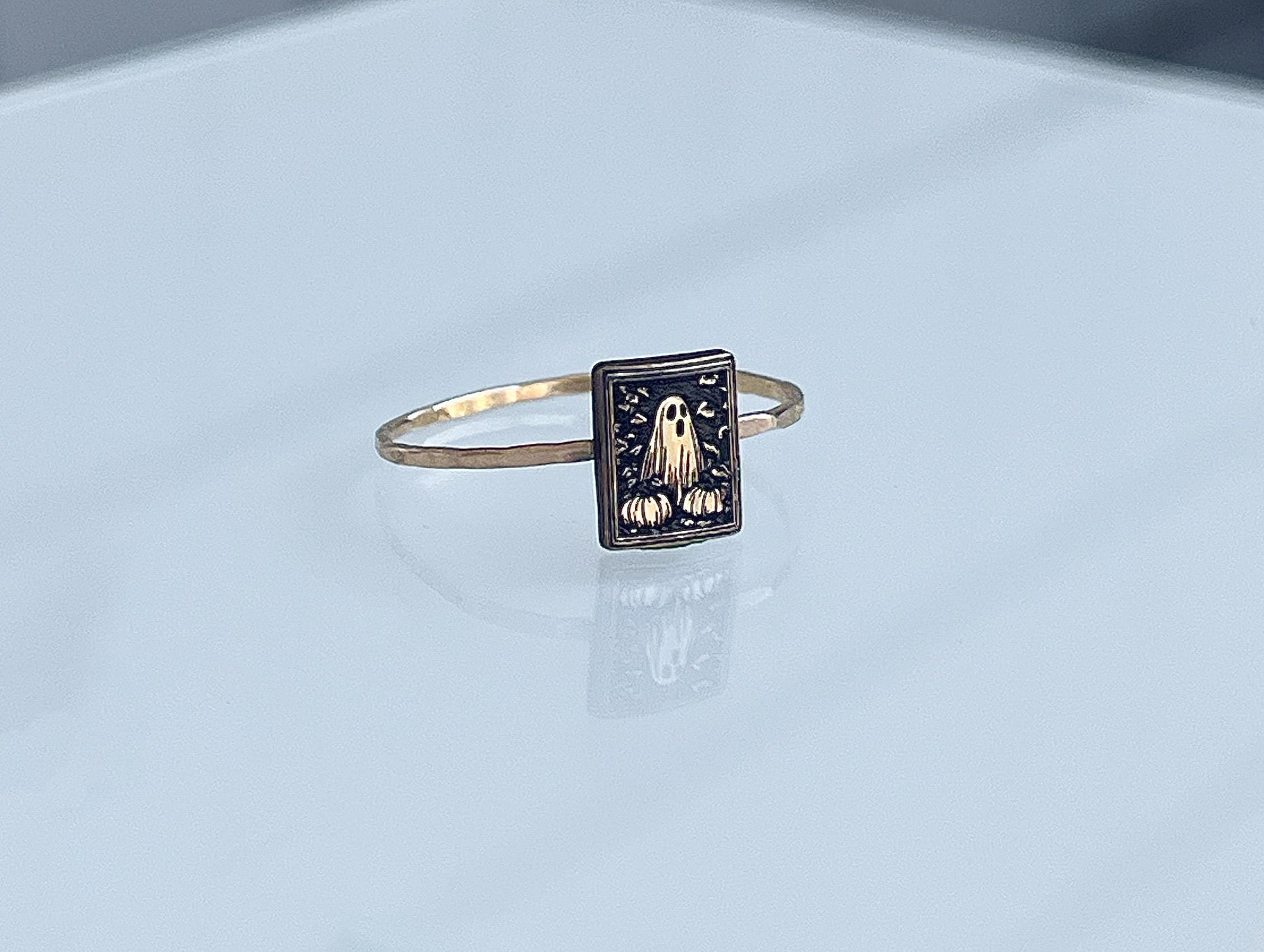 Gold Vintage Halloween Ring | Cute Ghost Ring | Retro Halloween Jewelry Gift | Pumpkin Ring | Nostalgic Halloween | Trendy Halloween