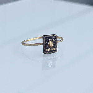 Gold Vintage Halloween Ring | Cute Ghost Ring | Retro Halloween Jewelry Gift | Pumpkin Ring | Nostalgic Halloween | Trendy Halloween