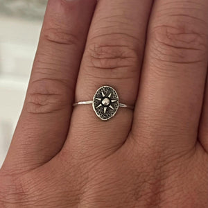 Sun Coin Ring | Dainty Celestial Stacking Ring | Minimalist Sun Ray Jewelry | Mystic Sun Goddess Gift for Her | Bohemian & Boho Chic Ring