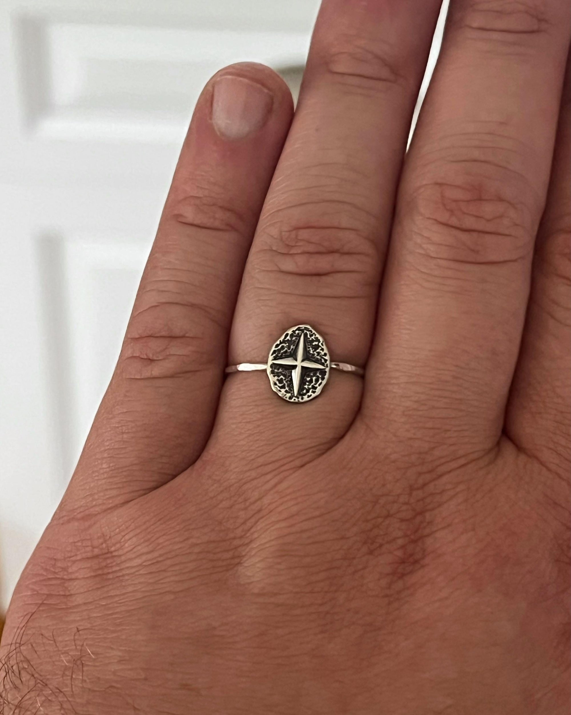 North Star Ring | Celestial Star Stacking Ring | Dainty Polaris Jewelry | Guiding Star Gift for Her | Minimalist & Witchy Style Ring