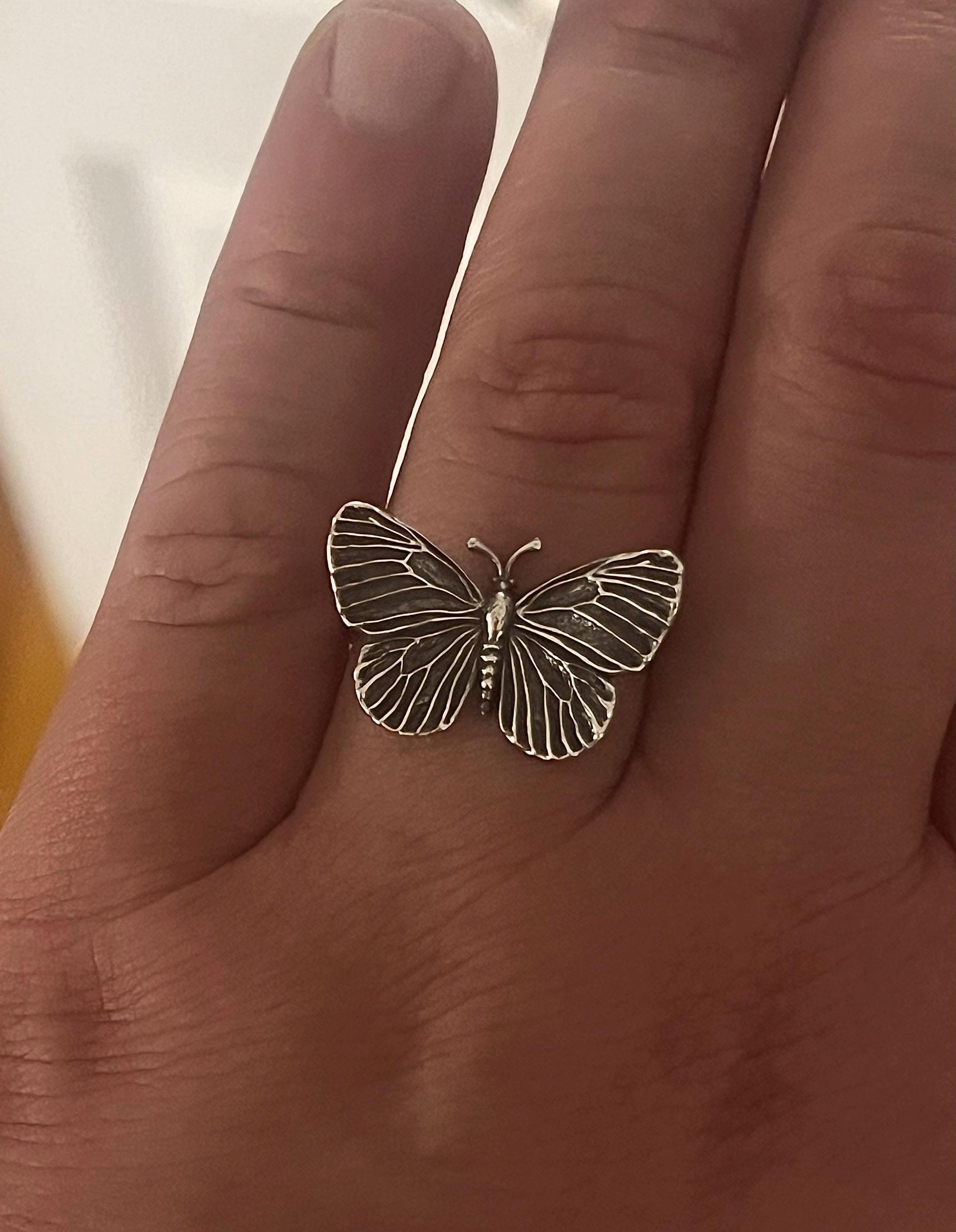 Butterfly Statement Ring | Large Butterfly Jewelry | Intricate Detail Ring | Whimsical Cottagecore Gift for Her | Bold Unique Insect Jewelry