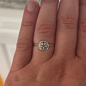 Sand Dollar Stacking Ring | Dainty Beach Ocean Jewelry | Minimalist Sea Life Ring for Coastal Lovers | Nautical Summer Vacation Gift for Her