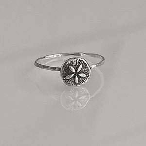 Sand Dollar Stacking Ring | Dainty Beach Ocean Jewelry | Minimalist Sea Life Ring for Coastal Lovers | Nautical Summer Vacation Gift for Her