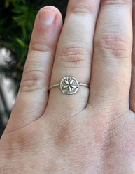Sand Dollar Stacking Ring | Dainty Beach Ocean Jewelry | Minimalist Sea Life Ring for Coastal Lovers | Nautical Summer Vacation Gift for Her