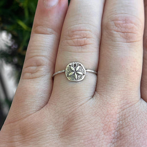 Sand Dollar Stacking Ring | Dainty Beach Ocean Jewelry | Minimalist Sea Life Ring for Coastal Lovers | Nautical Summer Vacation Gift for Her