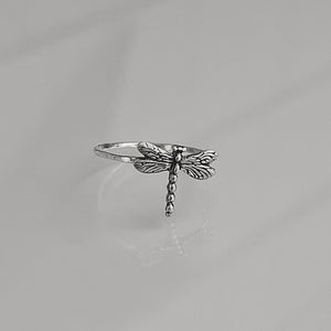 Dragonfly Stacking Ring | Dainty Insect Nature Jewelry | Minimalist Summer Ring for Cottagecore & Garden Lovers | Symbol of Change Ring
