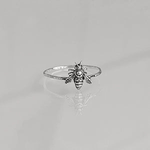 Bumblebee Stacking Ring | Dainty Bee Insect Jewelry | Minimalist Honeybee Ring for Gardeners & Cottagecore Lovers | Nature Inspired Ring
