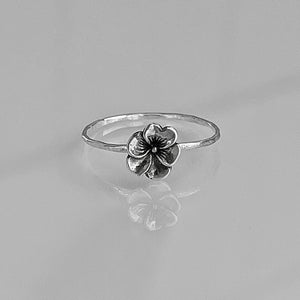 Pansy Flower Stacking Ring | Dainty Minimalist Floral Jewelry | Cottagecore Nature for Gardeners & Flower Lovers | Sweet Sentimental Gift