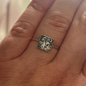 Vintage Halloween Ring | Halloween Jewelry Gift | Cute Ghost Dachshund Ring | Ghost Dog | Trendy Retro Halloween Ring | Nostalgic Halloween