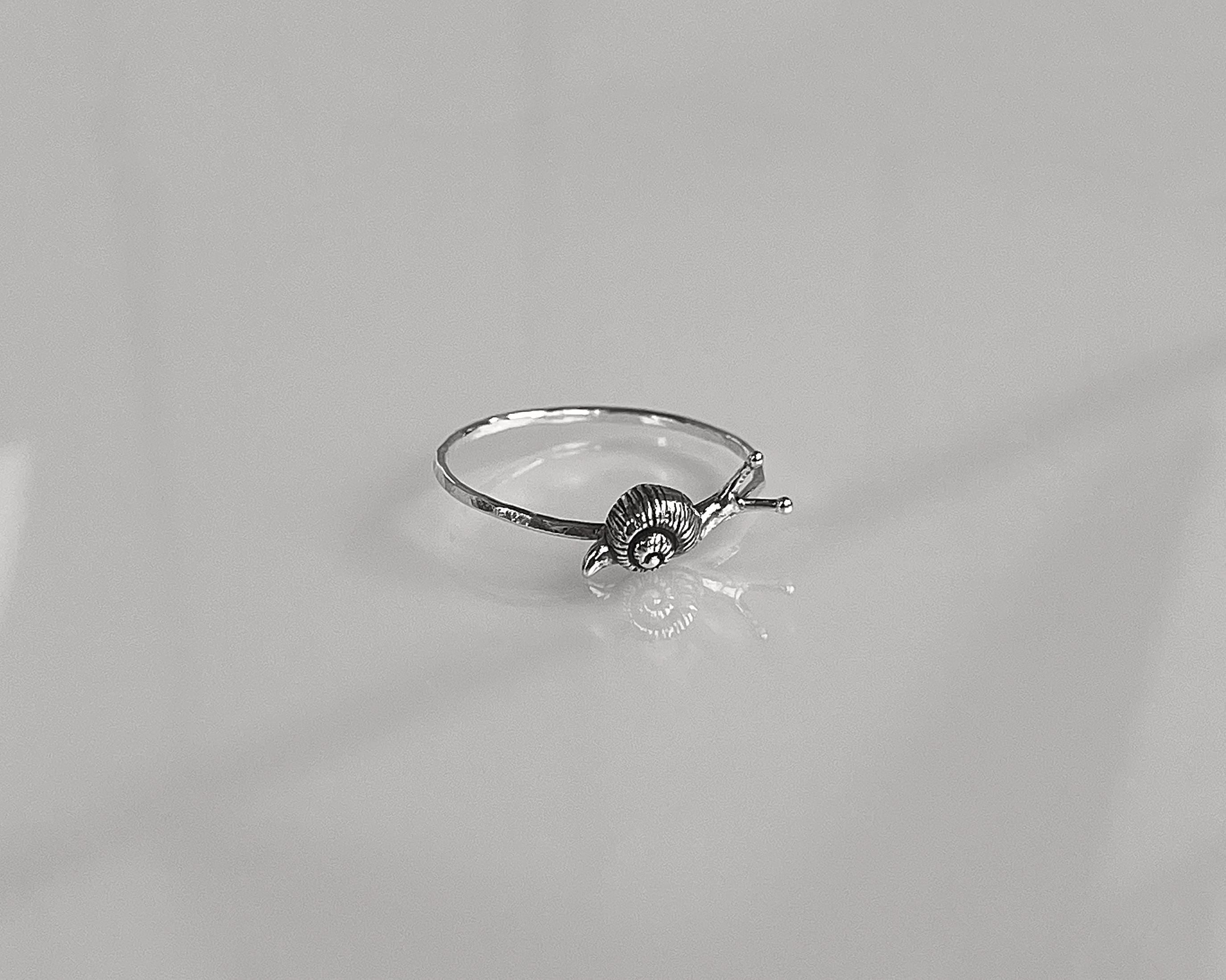Snail Stacking Ring | Dainty Woodland Jewelry | Cottagecore Nature Ring for Gardeners & Snail Lovers | Minimalist Animal Ring | Unique Snail